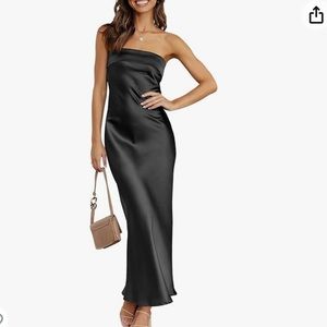 Satin Tube Backless Maxi Dress
